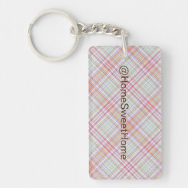 Llavero Placa geométrica rosa nítida personalizada