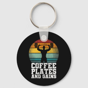 Llavero Placas Y Ganancias De Café - Trabajo Retro De Halt