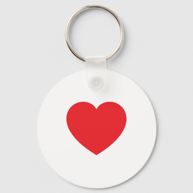 Llavero Plain Modern White Red Love Heart Graphic (Anverso)