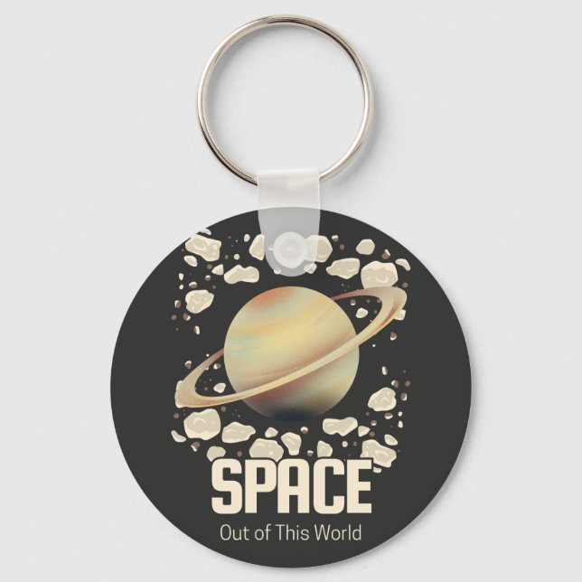 Llavero Planeta de Saturno beige marrón (Anverso)
