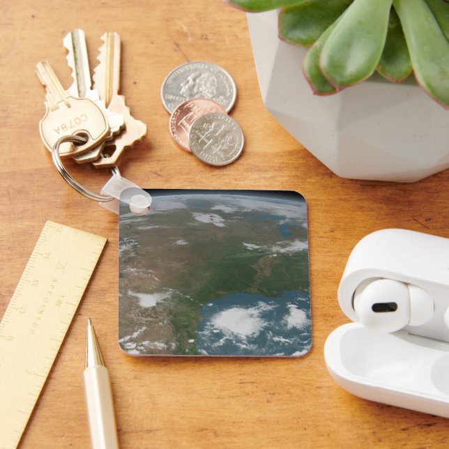 Llavero Planeta Panorámico Tierra Y Estados Unidos. 2 (Escritorio )