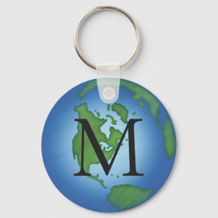 Llavero Planeta Verde Tierra Monogramado Medio Ambiente