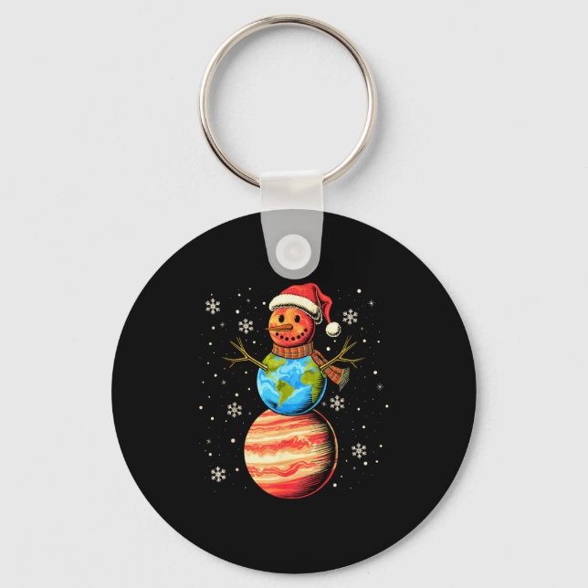 Llavero Planets Snowman Space Funny Christmas Astronomy Fo (Anverso)