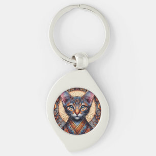 Llavero Planificador felino de fantasía ornamentado mítico