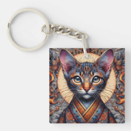 Llavero Planificador felino de fantasía ornamentado mítico