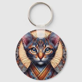 Llavero Planificador felino de fantasía ornamentado mítico