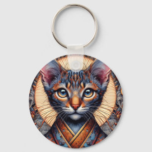 Llavero Planificador felino de fantasía ornamentado mítico