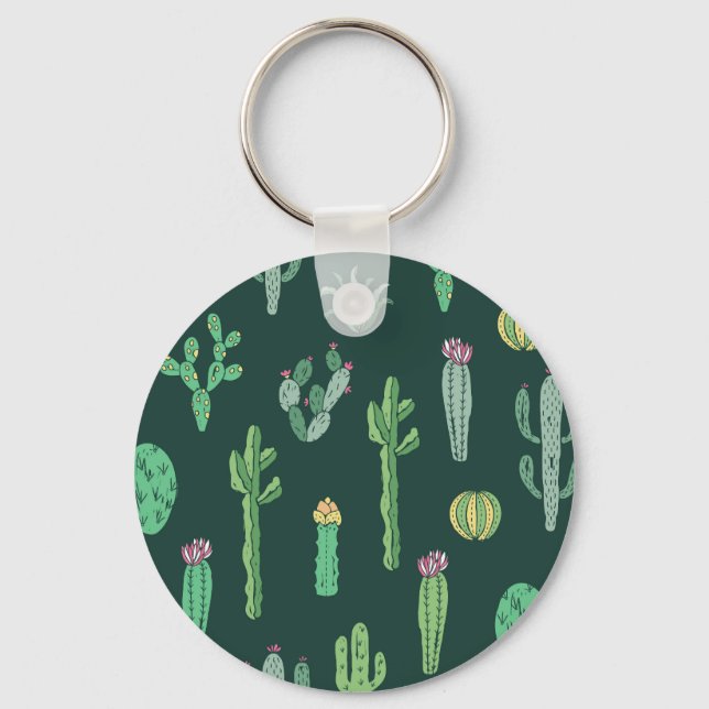 Llavero Plantas Cactus: fondo vintage sin foco (Anverso)