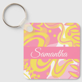 Llavero Plantas De Swirl Amarillas