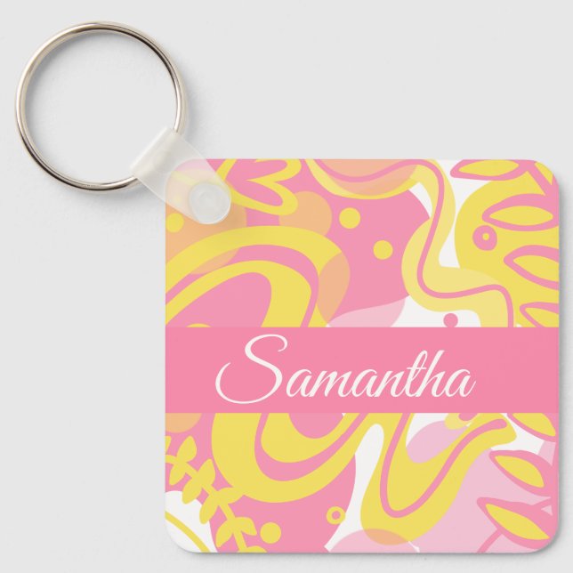 Llavero Plantas De Swirl Amarillas (Anverso)