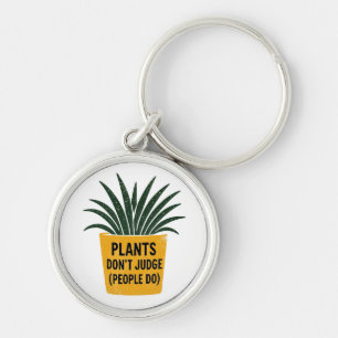 Llavero Plantas Divertidas No Juzgan Arte de Sello de Tint