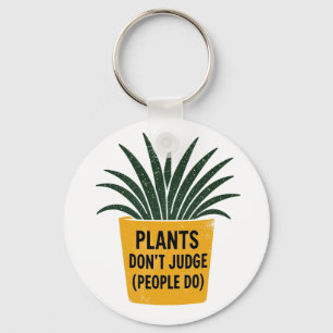Llavero Plantas Divertidas No Juzgan Arte de Sello de Tint