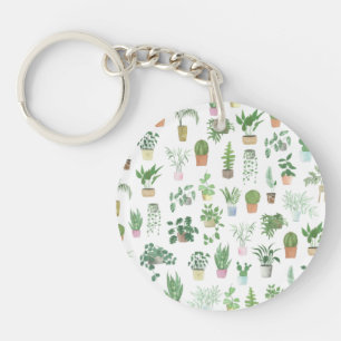 Llavero Plantas plantadas y patrones de macetas