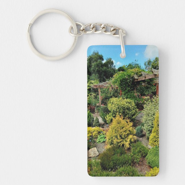 Llavero Plantas verdes en el jardín (Frente)