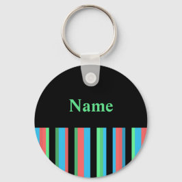 Llavero Plantilla de cadena de claves de bonito rayada - T