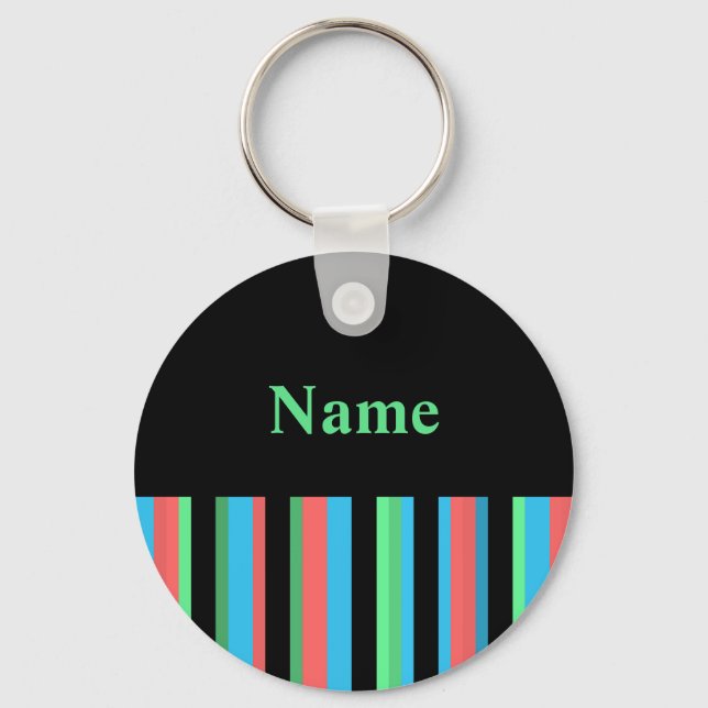 Llavero Plantilla de cadena de claves de bonito rayada - T (Anverso)