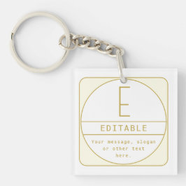 Llavero Plantilla de diseño retro-moderno editable Gold &