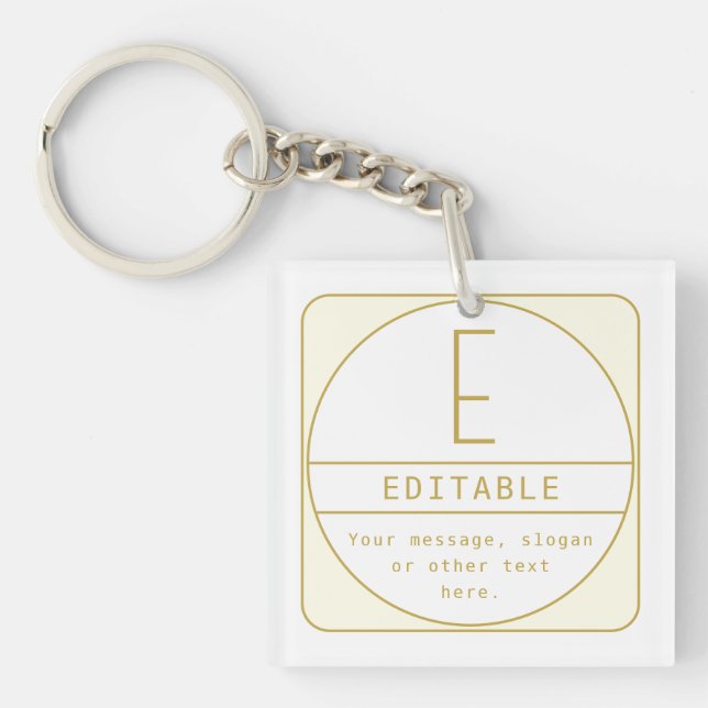 Llavero Plantilla de diseño retro-moderno editable Gold &  (Frente)
