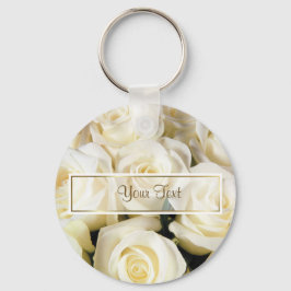Llavero Plantilla de elegancia de rosa blanca