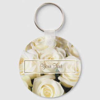 Llavero Plantilla de elegancia de rosa blanca