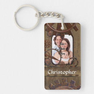 Llavero Plantilla de fotografía personalizada de steampunk