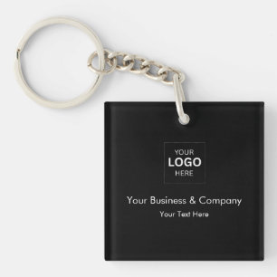 Llavero Plantilla de logotipo de negocio de lujo negro per