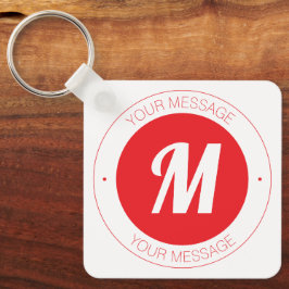 Llavero Plantilla de Monograma y Texto Circular de persona