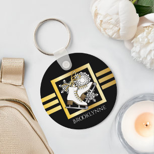 Llavero Plantilla de nombre moderno para patinaje sobre hi