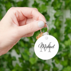 Llavero Plantilla de nombre monogramada Círculo moderno el