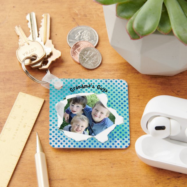 Llavero Plantilla de puntos azules de la foto del agujero  (Escritorio )