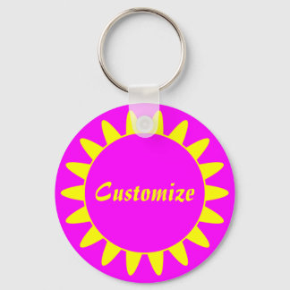 Llavero Plantilla de Sun Ray - 3 - Magenta y amarillo v1