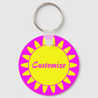 Llavero Plantilla de Sun Ray - 3 - Magenta y amarillo v2