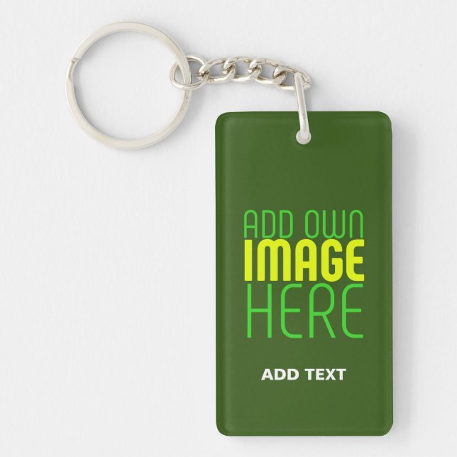 LLAVERO PLANTILLA DE TEXTO DE IMAGEN VERDE MODERNA EDITABL (Frente)