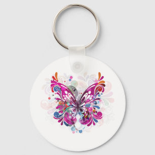 Llavero Plantilla del personalizar de las mariposas del ~