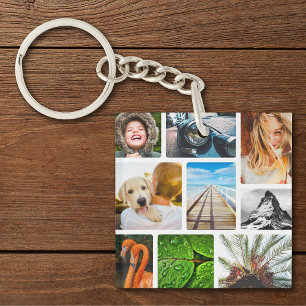 Llavero Plantilla personalizada de 18 Collages de fotos co