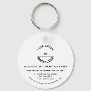 Llavero Plantilla personalizada en blanco  Metal de 2"