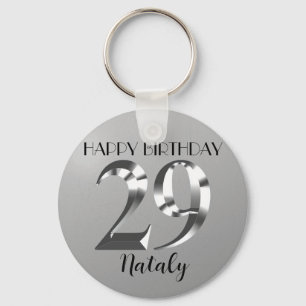Llavero plata metálica 29 cumpleaños