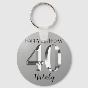 Llavero plata metálica 40 cumpleaños