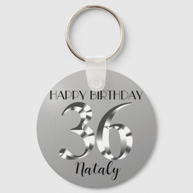 Llavero Plata metálica por 36 años (Anverso)