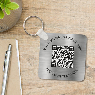 Llavero Plata promocional de código QR o logotipo