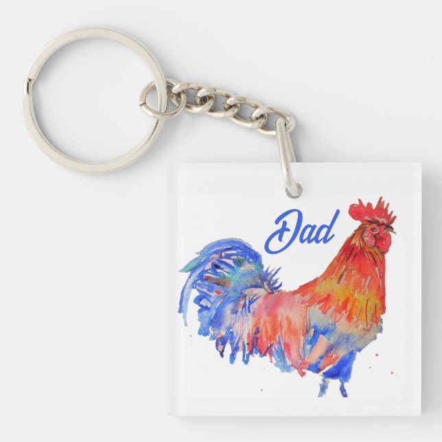 Llavero Plato de papel para fiesta de cumpleaños con gallo (Frente)