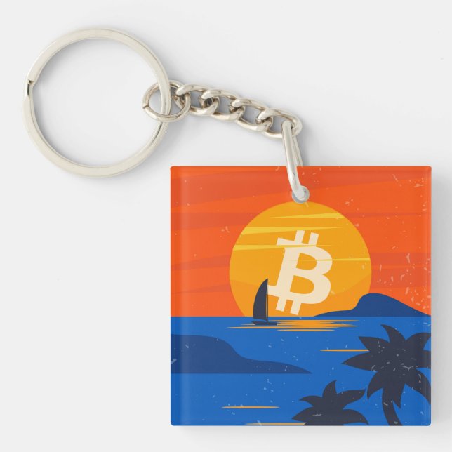 Llavero Playa Bitcoin (Frente)