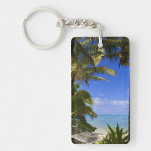 Llavero Playa bordeada de palmeras Islas Cook 2