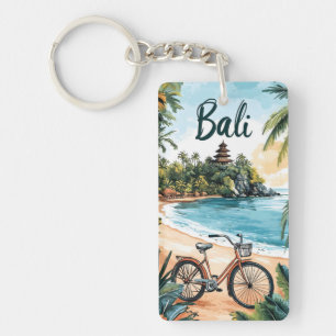 Llavero Playa de Bali con Bicicleta - Viaje Tropical