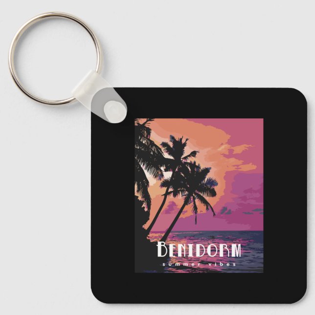 Llavero Playa de Benidorm España en verano de Vibes (Anverso)