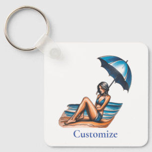 Llavero Playa de Chica bikini Napping Thunder_Cove