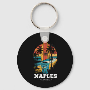 Llavero Playa de Nápoles Florida Surfboard Surfing Retro