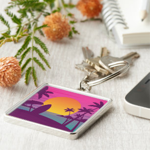 Llavero Playa de surf morada