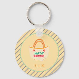 Llavero Playa de verano de acuarela moderna