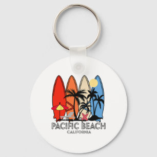 Llavero Playa del Pacífico California Retro Surfboard Vint